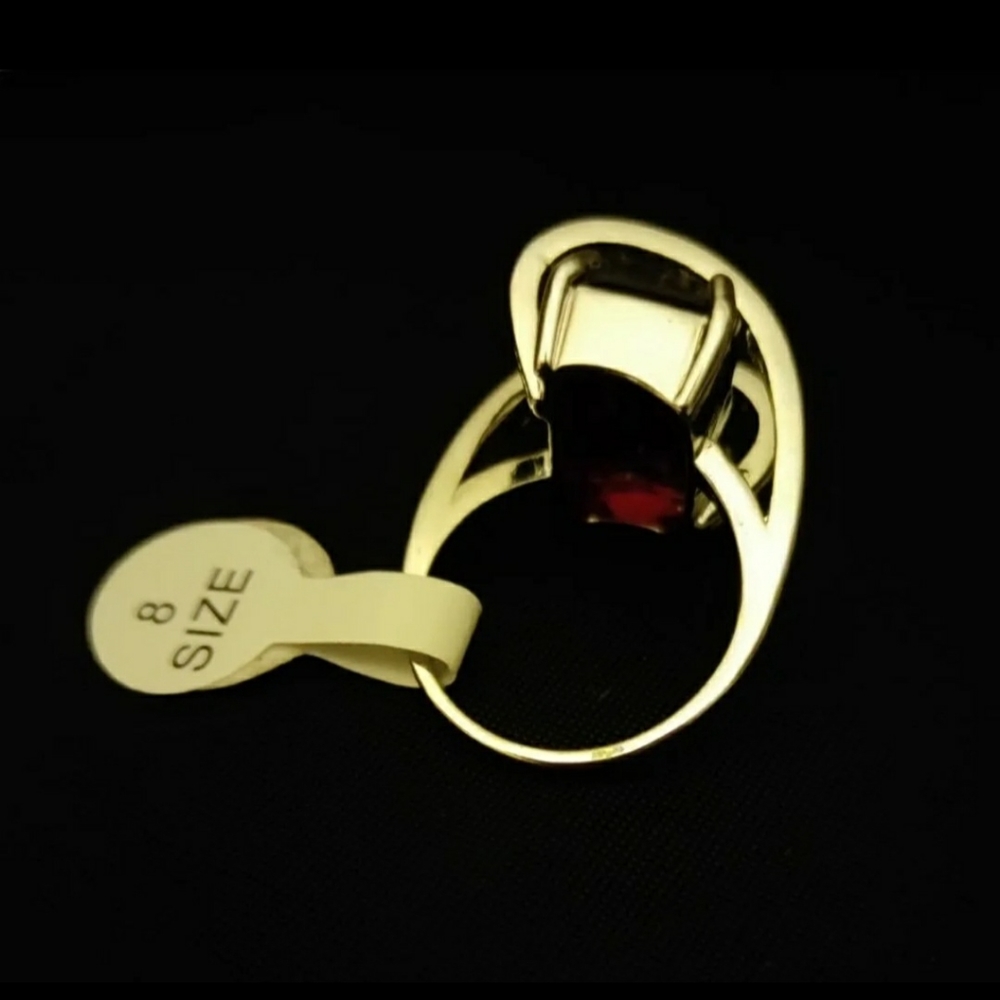 Red Ruby 925 Rhinestone Ring - image 4